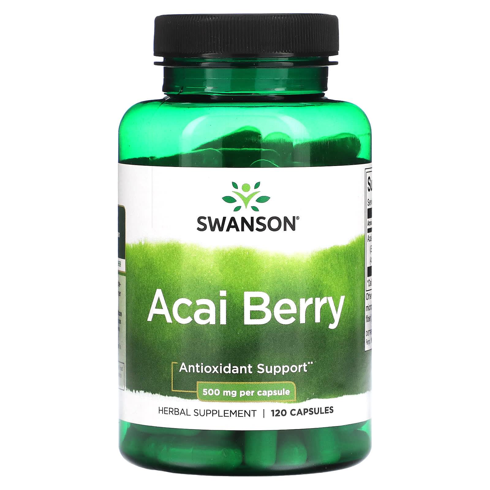 Swanson, Acai Berry, 500 mg , 120 Capsules - Image 1