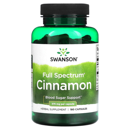 Swanson, Full Spectrum Cinnamon, 375 mg, 180 Capsules - Image 1
