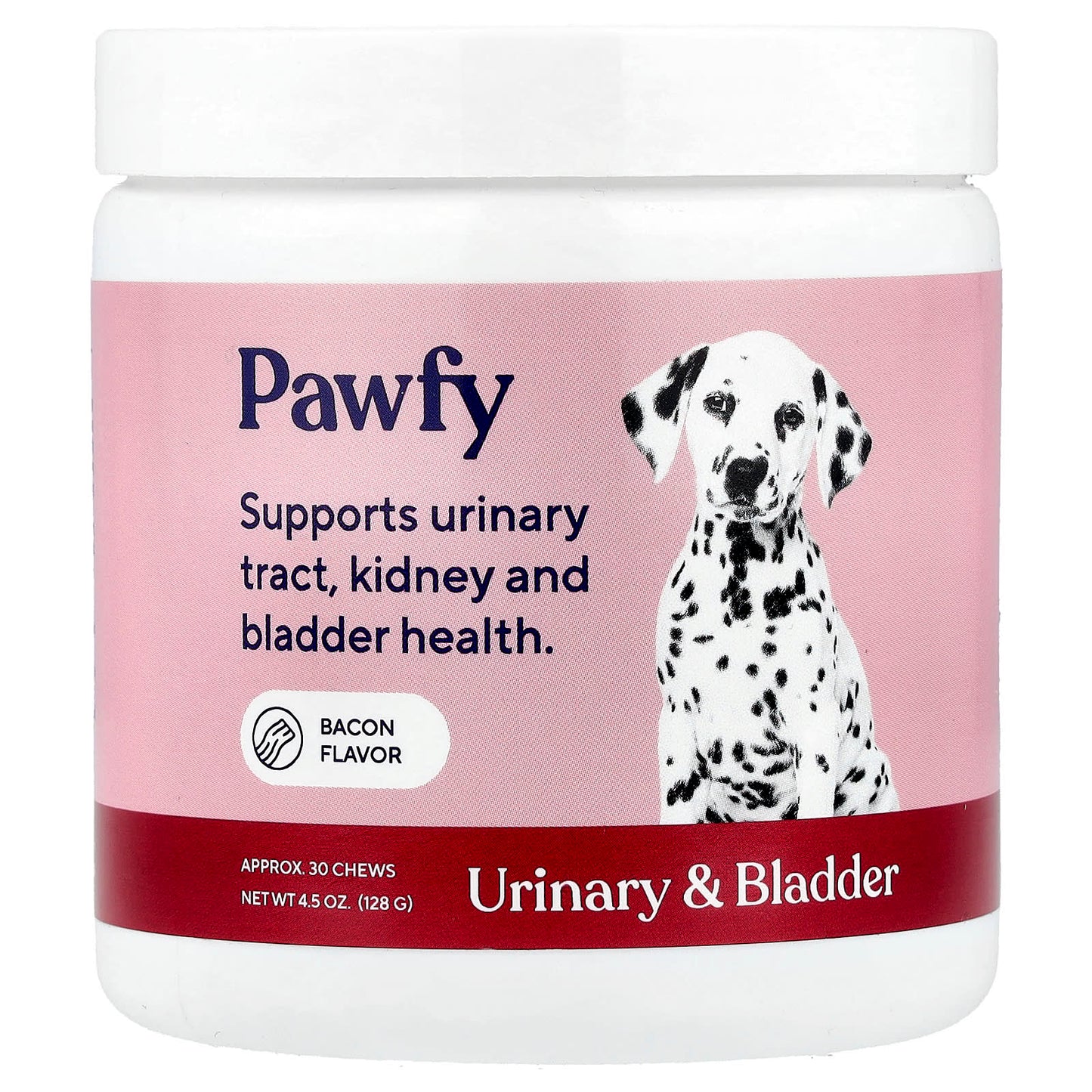Pawfy, Urinary & Bladder, For Dogs, 6 Months+, Bacon, 30 Chews, 4.5 oz (128 g) - Image 1