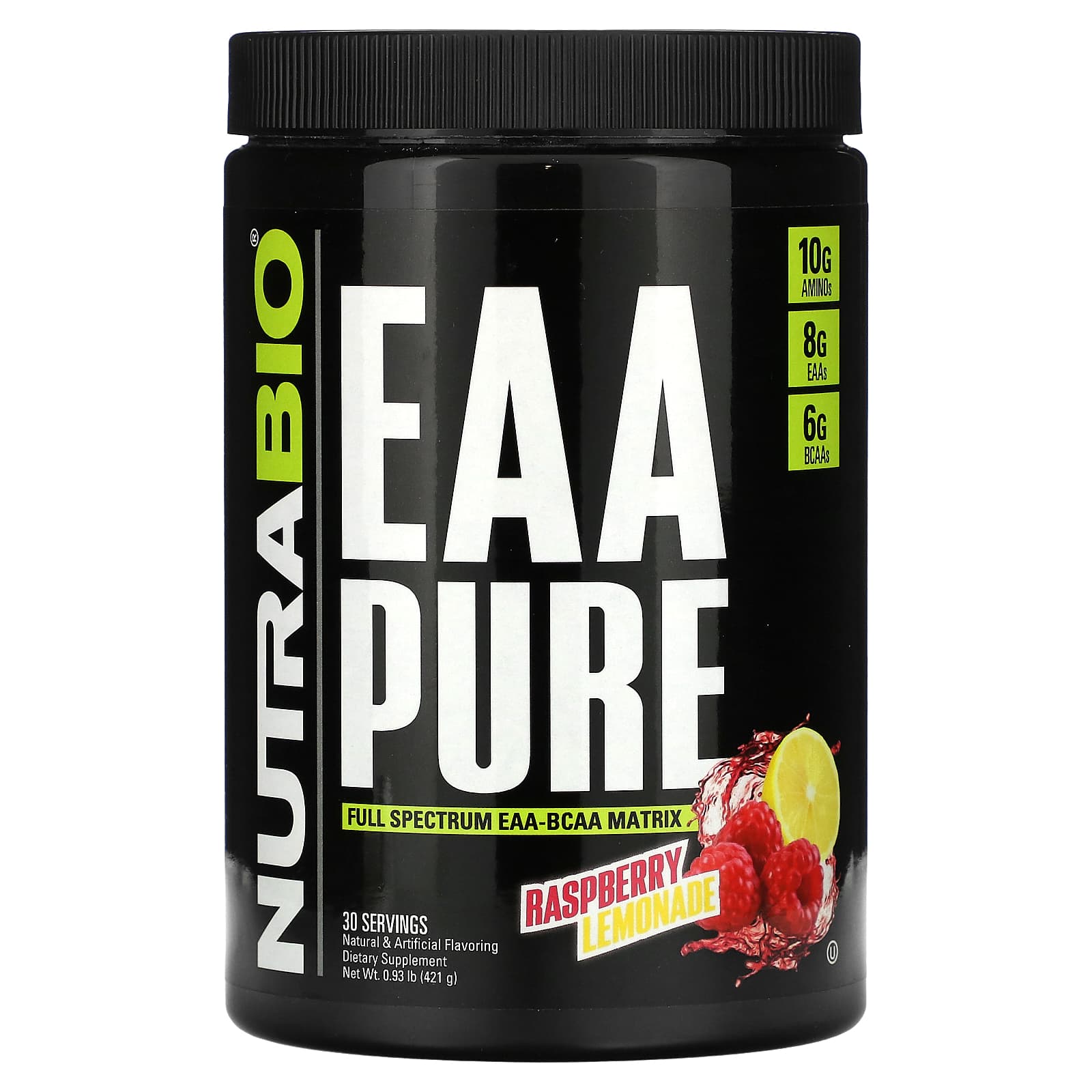 NutraBio, EAA Pure, Raspberry Lemonade, 0.93 lb (421 g) - Image 1