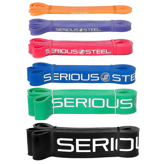 Serious Steel Fitness, 32 Inch Resistance Band, Complete Set, 6 Piece Set - Image 1
