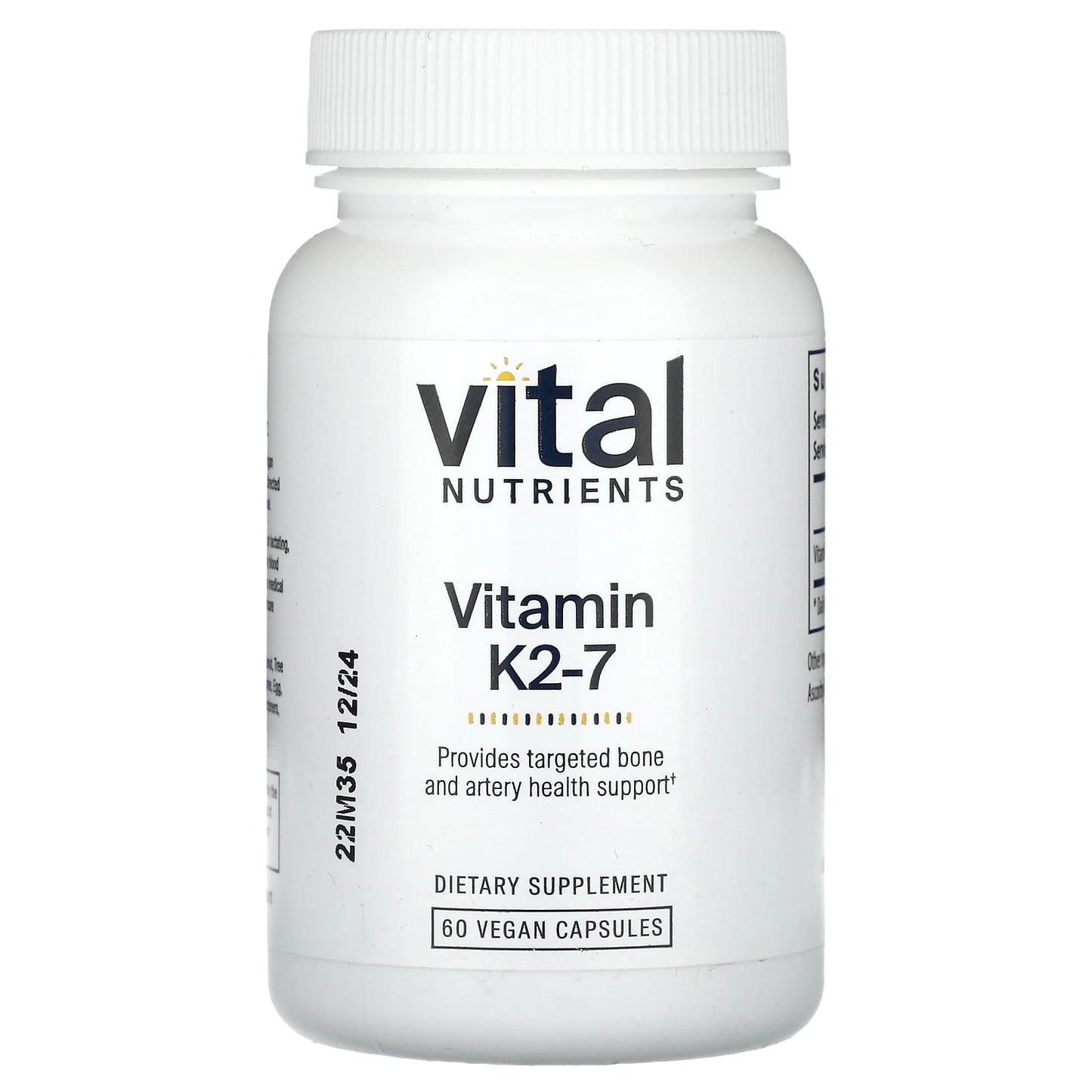 Vital Nutrients, Vitamin K2-7, 60 Vegan Capsules (180 mcg per Capsule) - Image 1