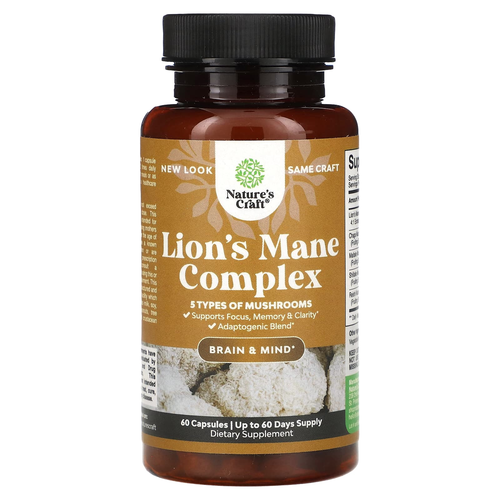 Nature's Craft, Lion's Mane Complex, 60 Capsules - Image 1