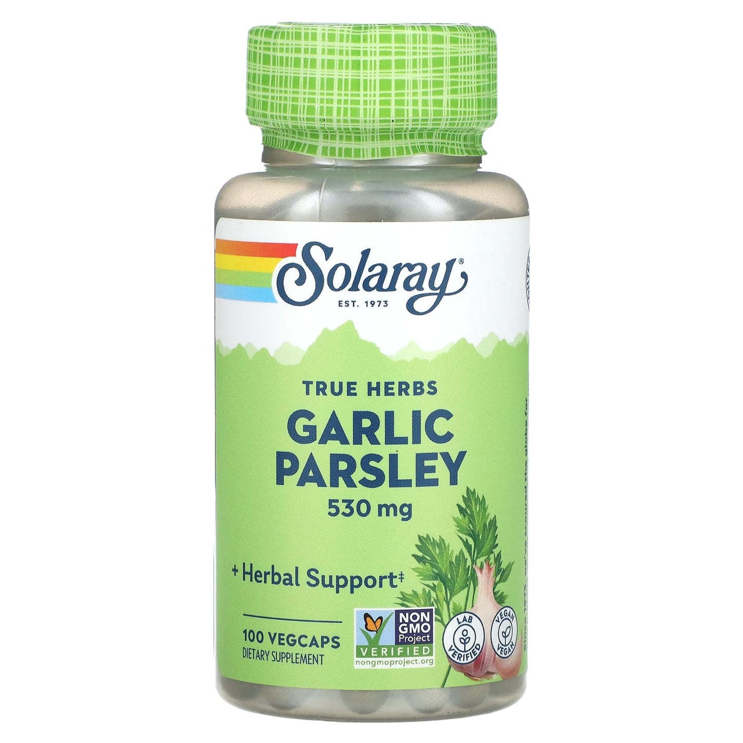 Solaray, True Herbs, Garlic Parsley, 530 mg, 100 VegCaps - Image 1