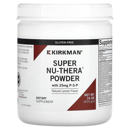 Kirkman Labs, Super Nu-Thera Powder with P-5-P, Natural Lemon, 16 oz (454 gm) - Image 1
