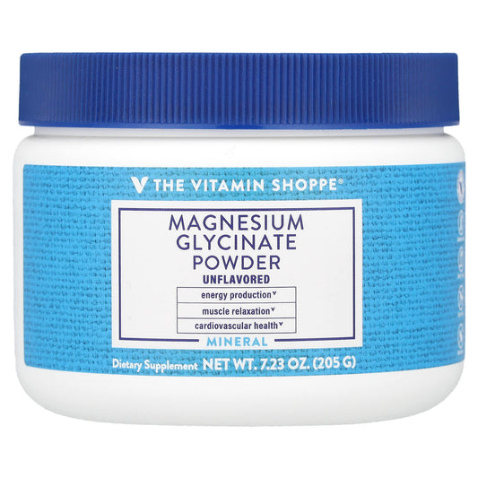 The Vitamin Shoppe, Magnesium Glycinate Powder, Unflavored, 7.23 oz (205 g) - Image 1