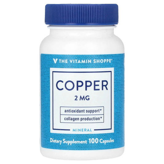 The Vitamin Shoppe, Copper, 2 mg, 100 Capsules - Image 1