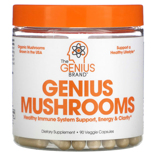 The Genius Brand, Genius Mushrooms, 90 Veggie Capsules - Image 1