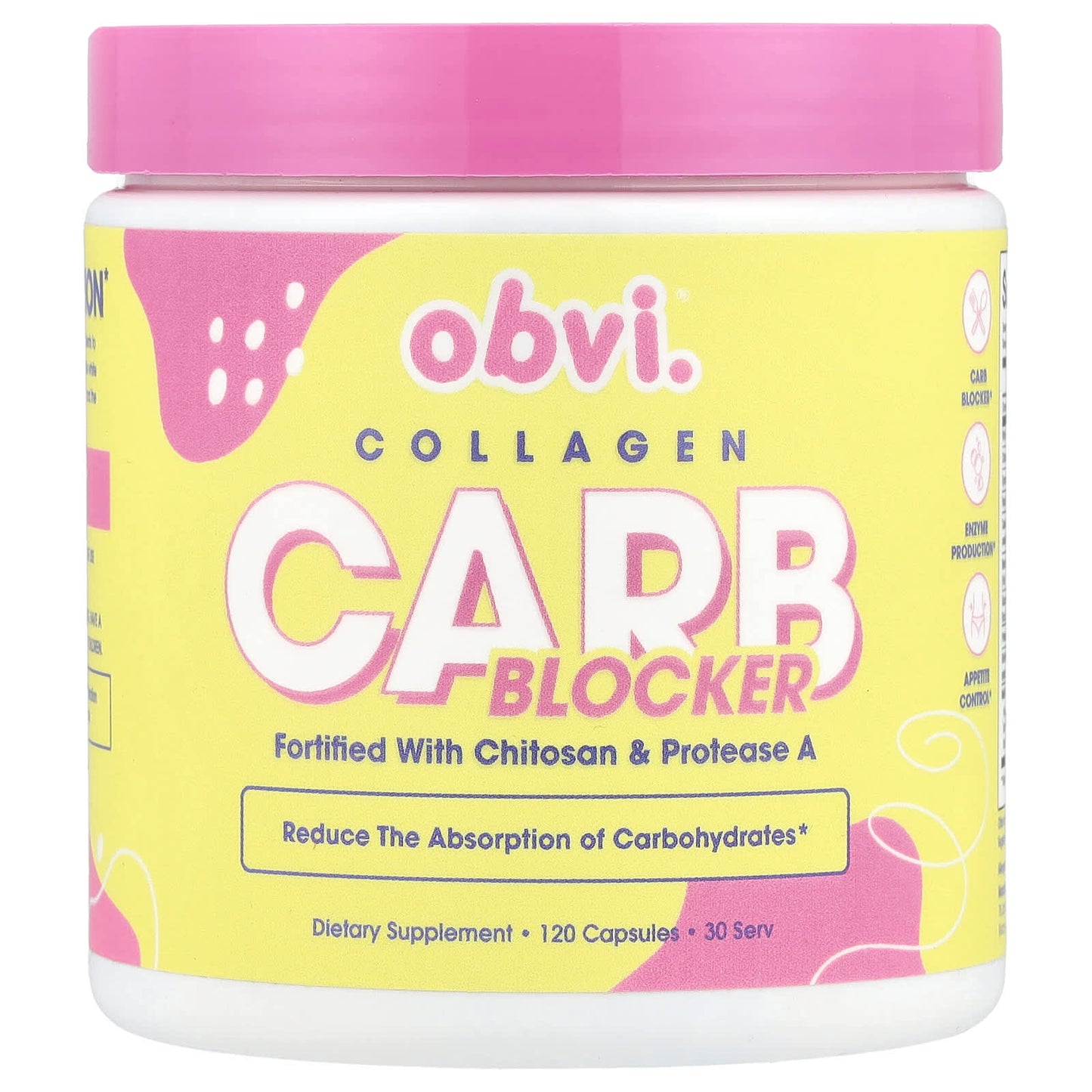 Obvi, Collagen Carb Blocker, 120 Capsules - Image 1