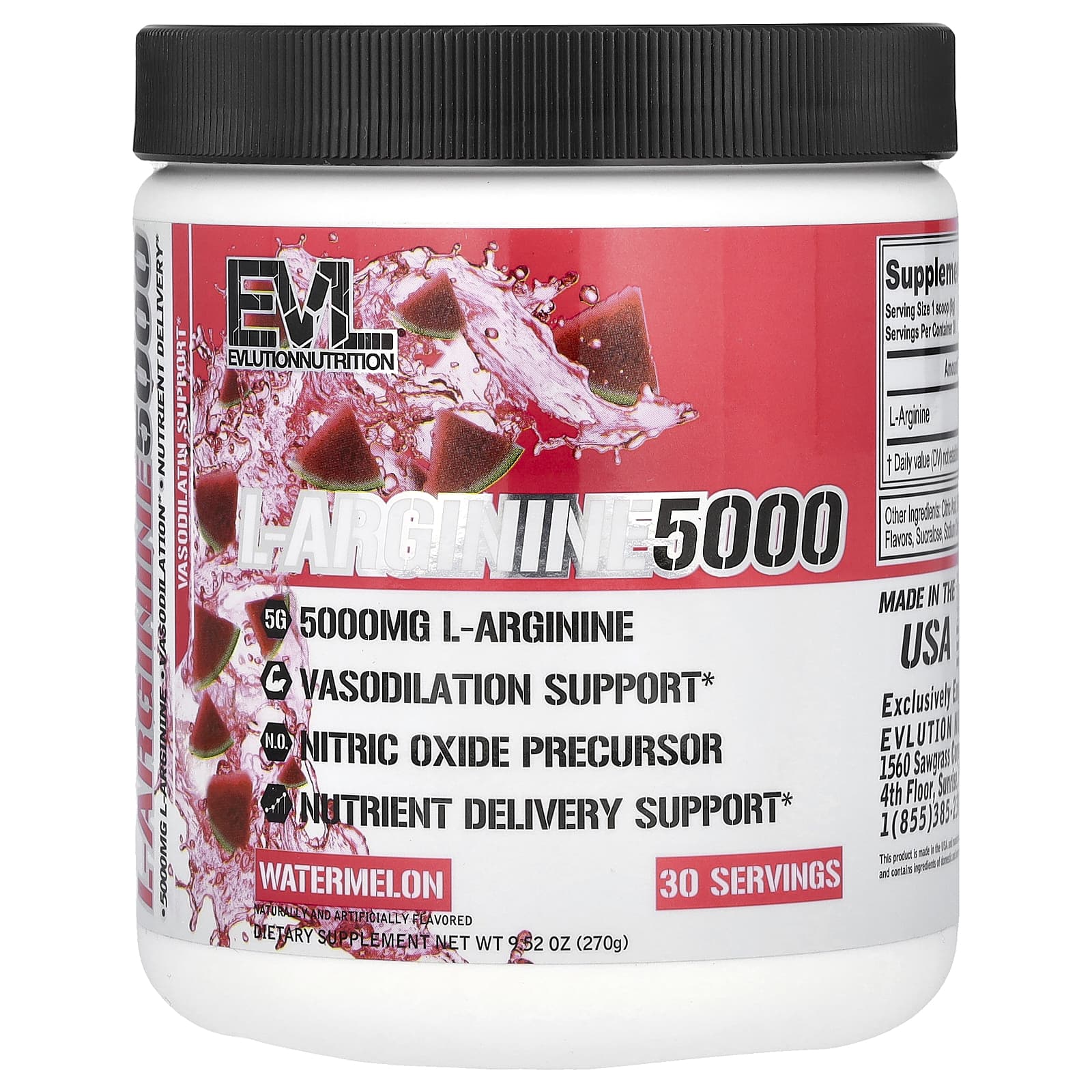 EVLution Nutrition L-Arginine 5000 Supplement for Workout Support - Image 1