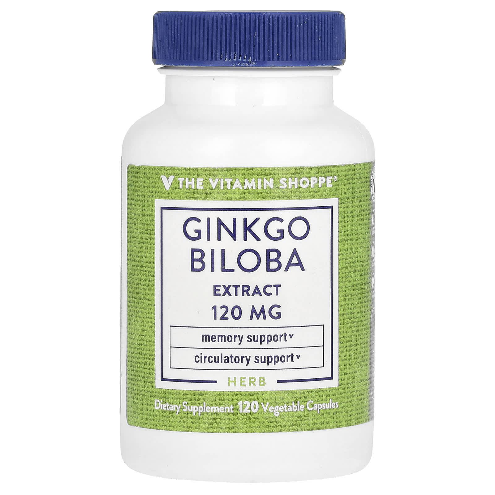 The Vitamin Shoppe, Ginkgo Biloba Extract, 120 mg, 120 Vegetable Capsules - Image 1