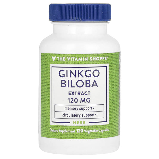 The Vitamin Shoppe, Ginkgo Biloba Extract, 120 mg, 120 Vegetable Capsules - Image 1