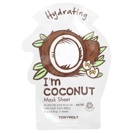 TonyMoly, I'm Coconut, Hydrating Beauty Mask Sheet, 1 Sheet, 0.74 oz (21 g) - Image 1