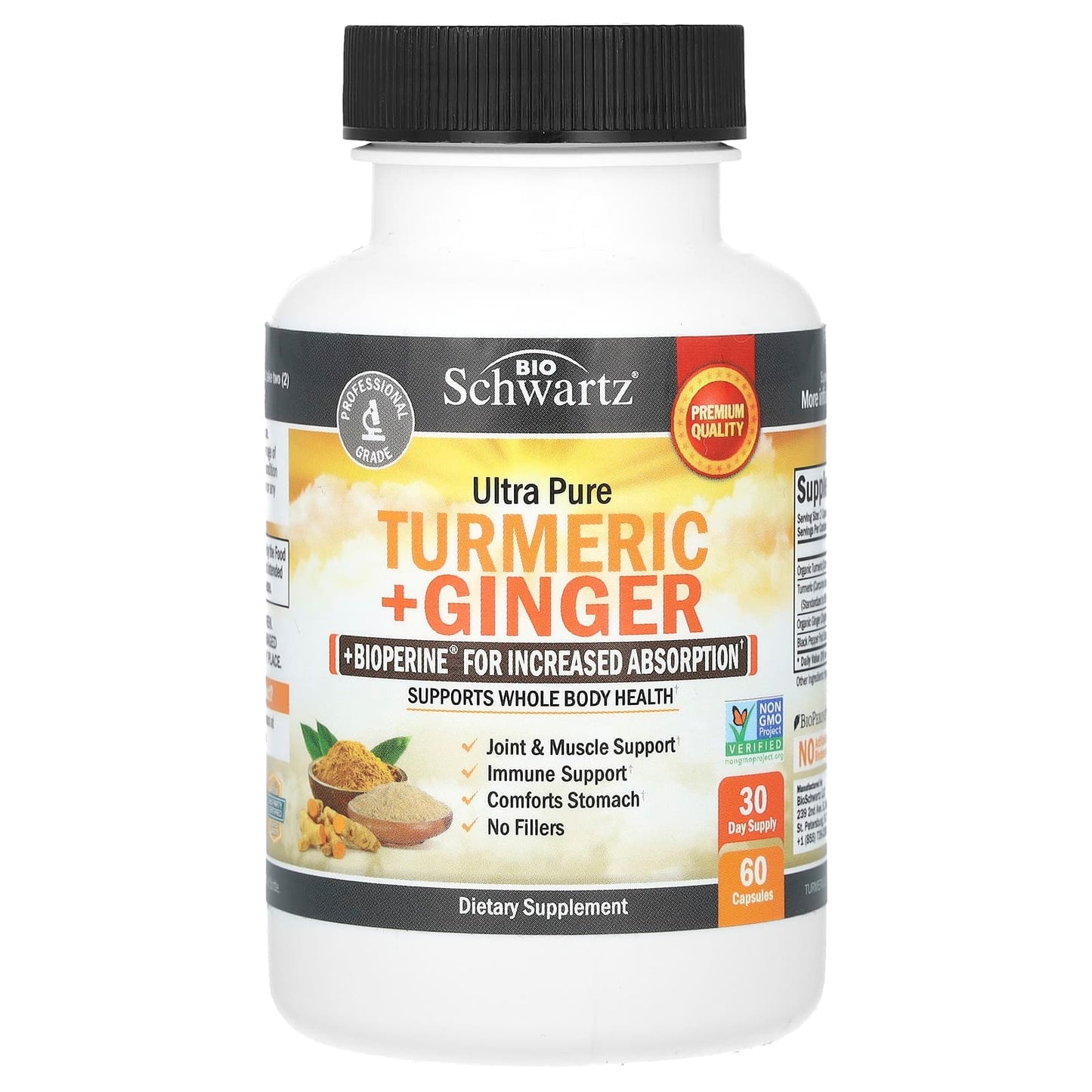 Turmeric Ginger Bioperine Supplement for Absorption - Image 1