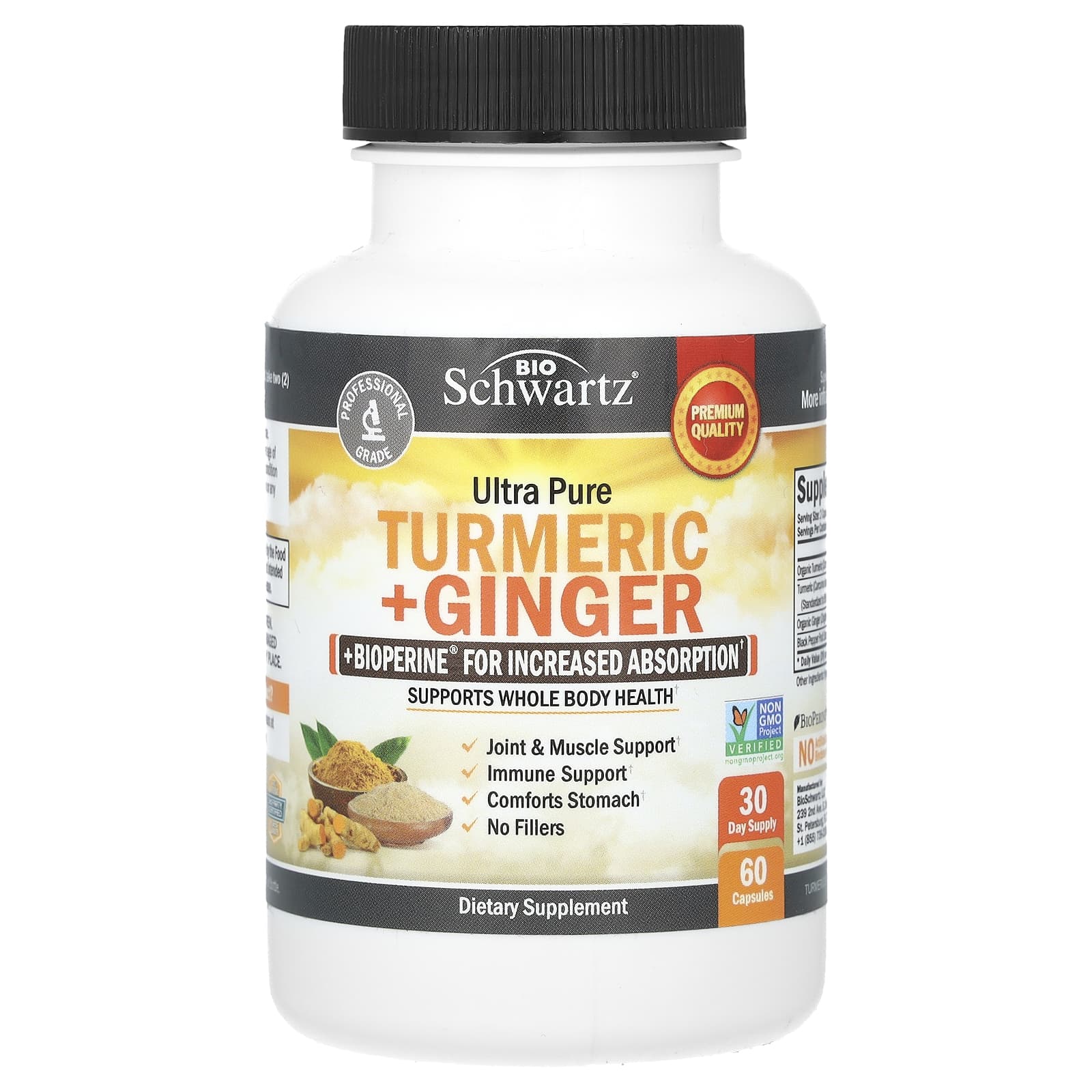 Turmeric Ginger Bioperine Supplement for Absorption - Image 1