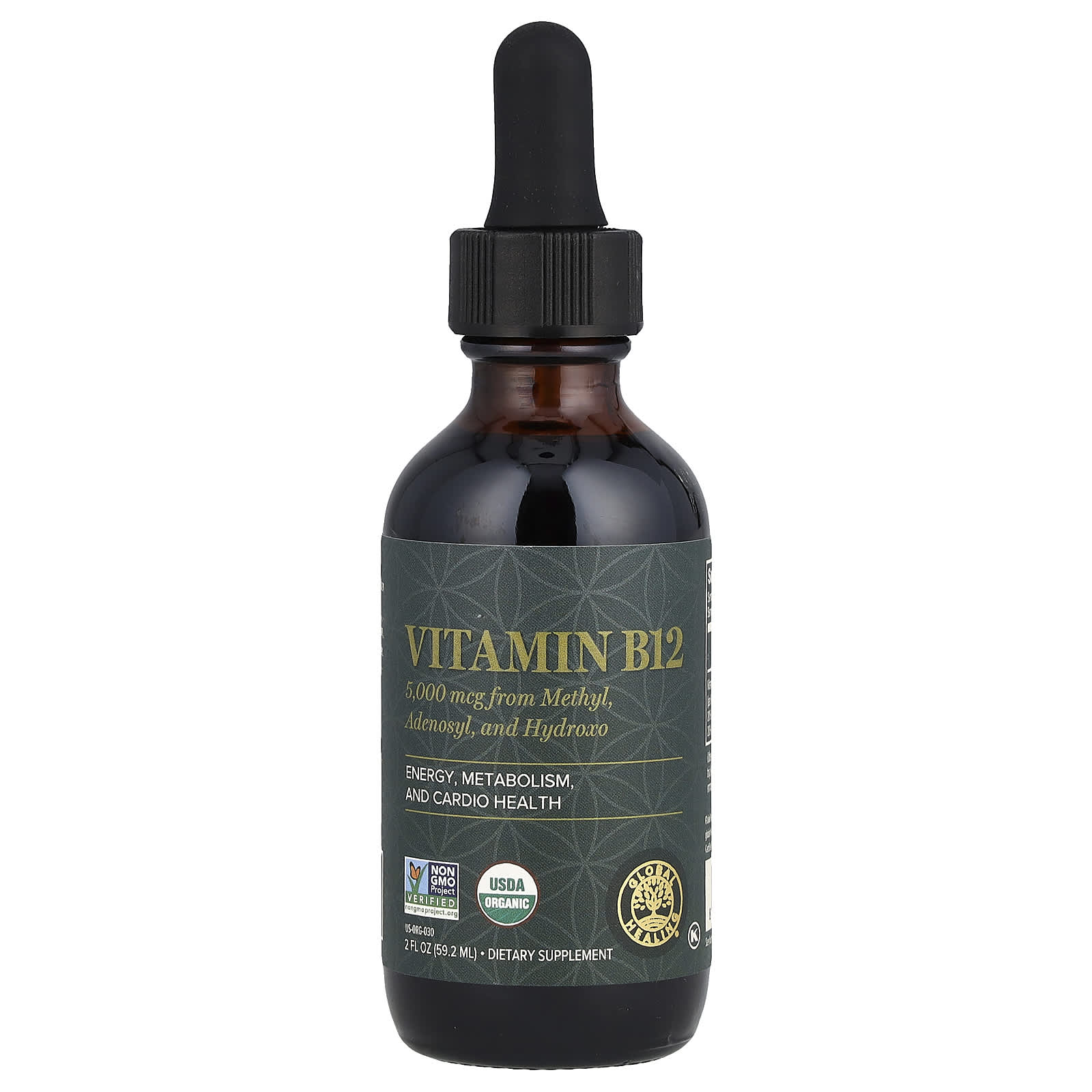 Global Healing Vitamin B12 Supplement, 3 Forms of B12, 5000 mcg - Image 1