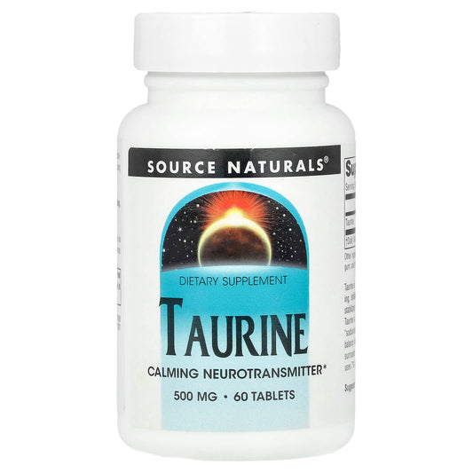 Source Naturals, Taurine, 500 mg, 60 Tablets - Image 1