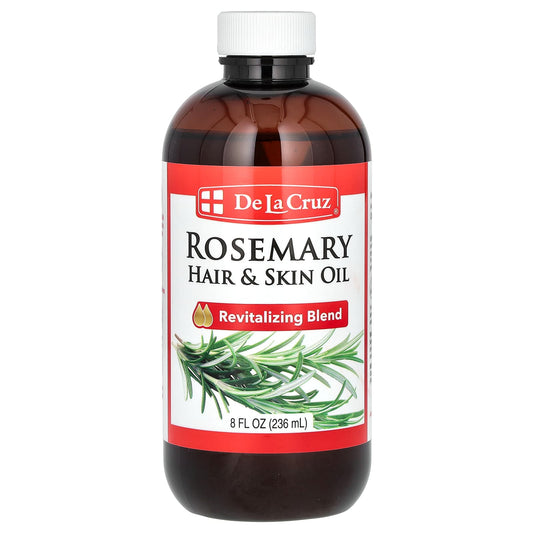 Revitalize Hair & Skin with De La Cruz Rosemary Oil 8oz - Image 1