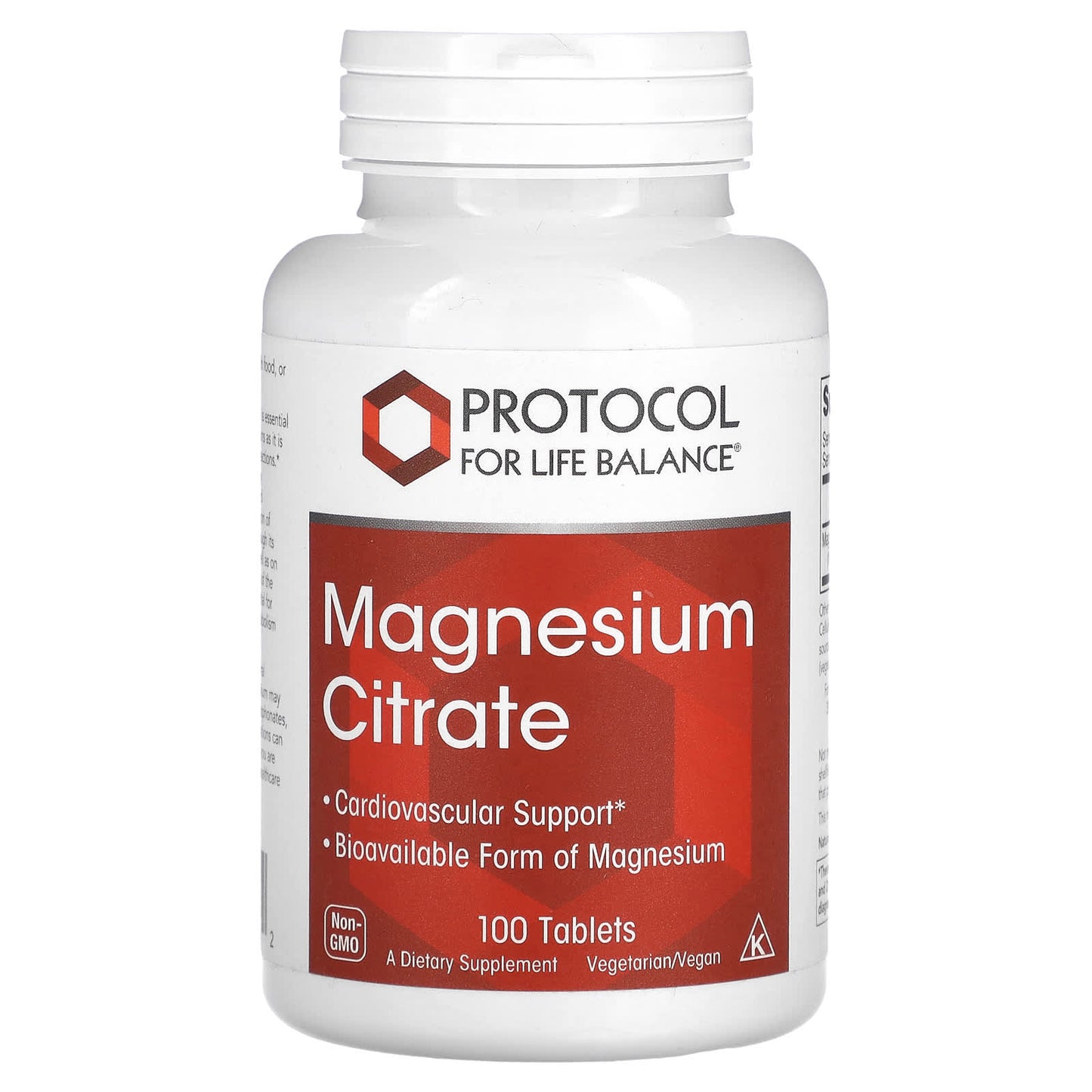 Protocol for Life Balance, Magnesium Citrate, 100 Tablets (200 mg per Tablet) - Image 1