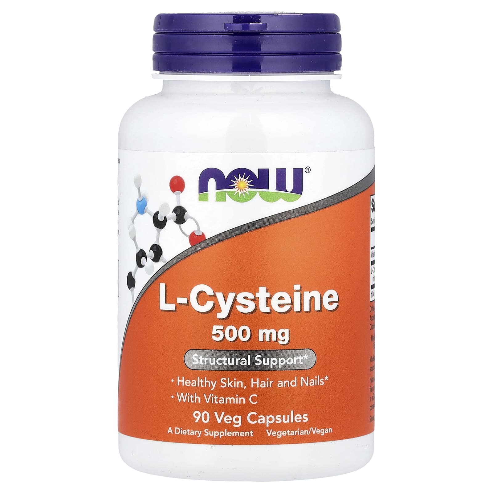 NOW Foods, L-Cysteine, 90 Veg Capsules - Image 1