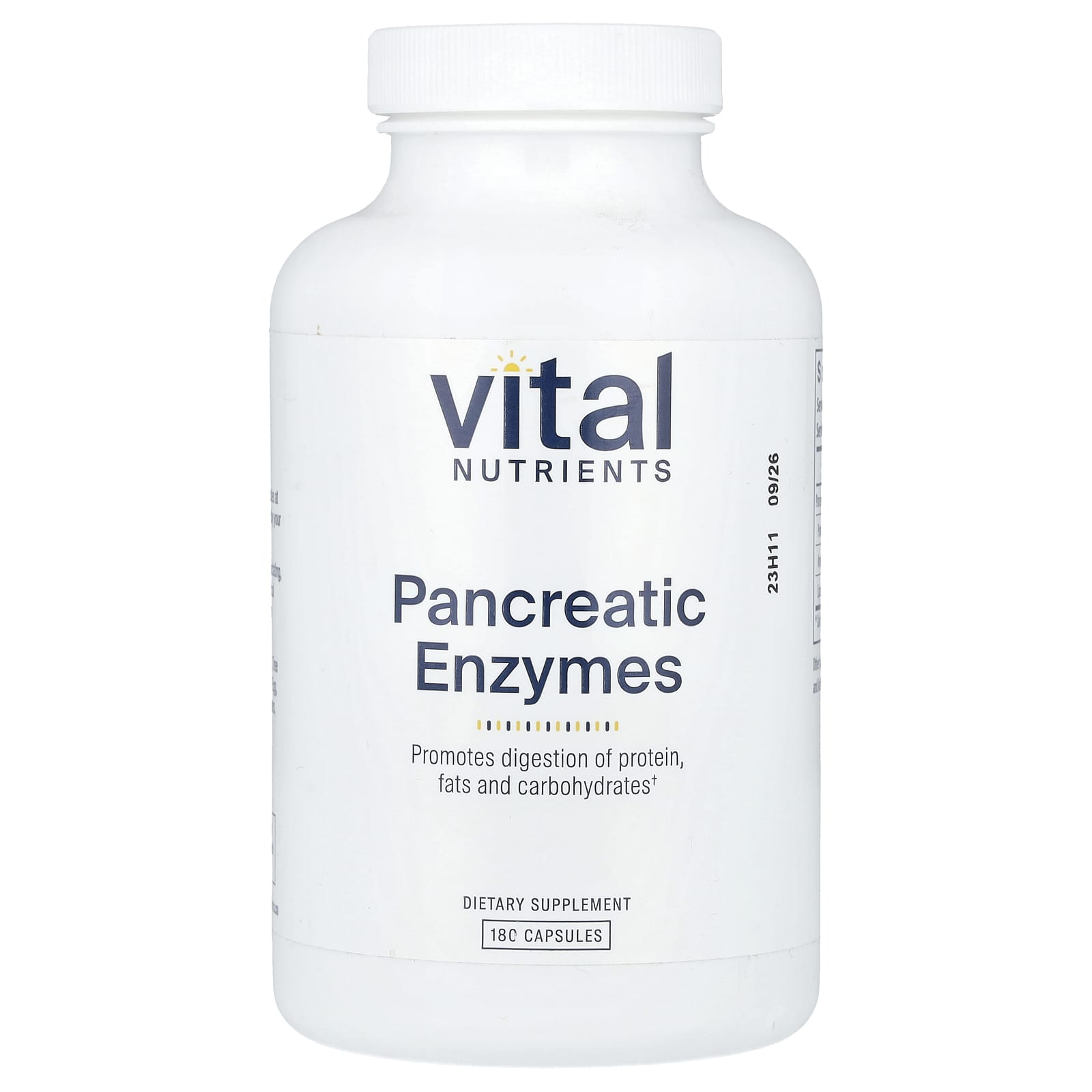 Vital Nutrients, Pancreatic Enzymes , 180 Capsules - Image 1