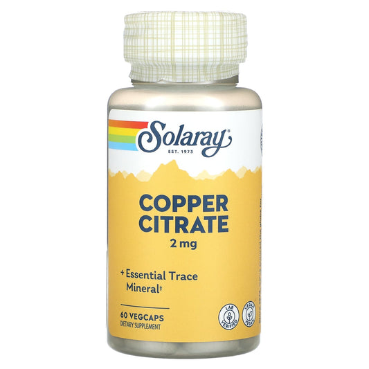 Solaray, Copper Citrate, 2 mg, 60 VegCaps - Image 1