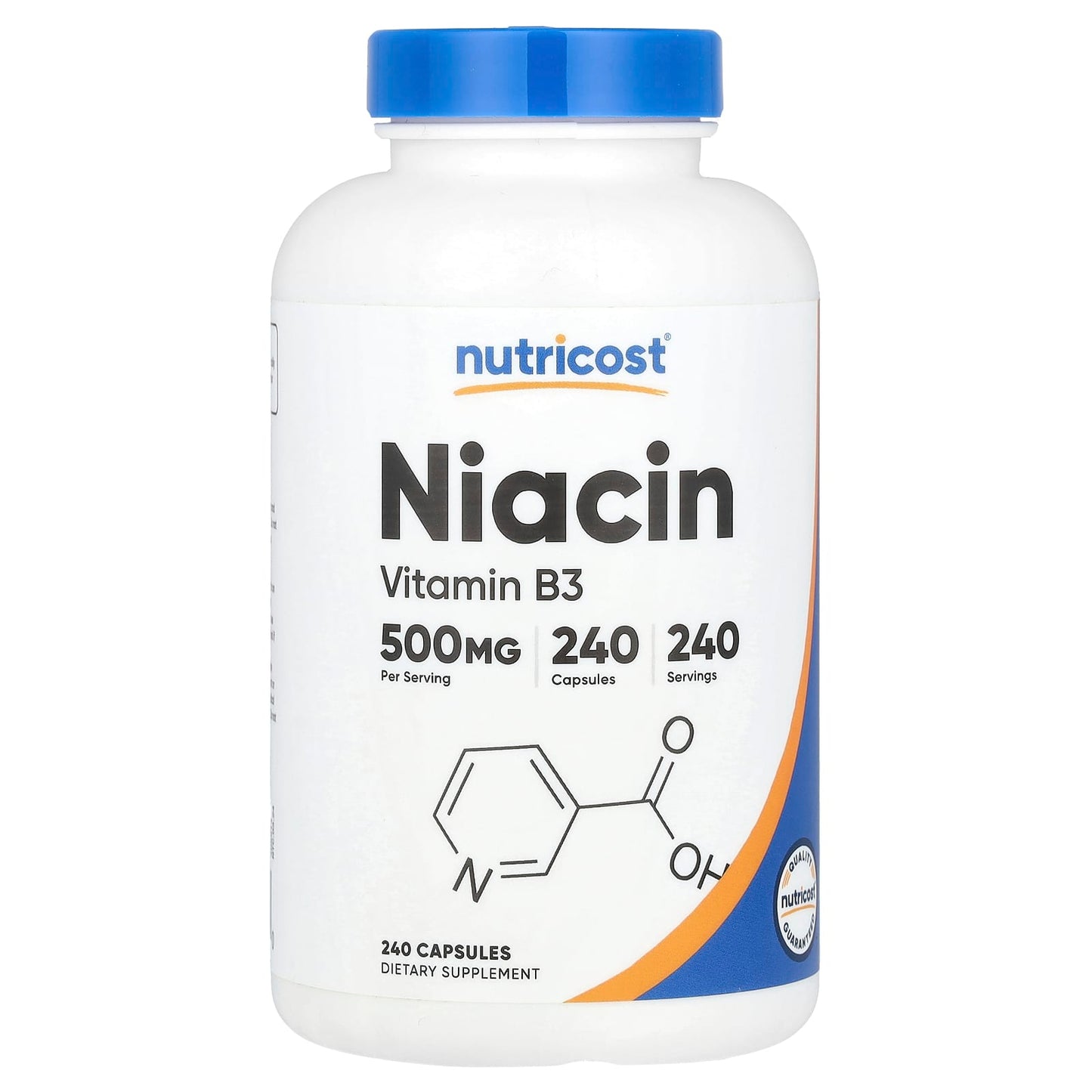 Nutricost, Niacin, 500 mg, 240 Capsules - Image 1