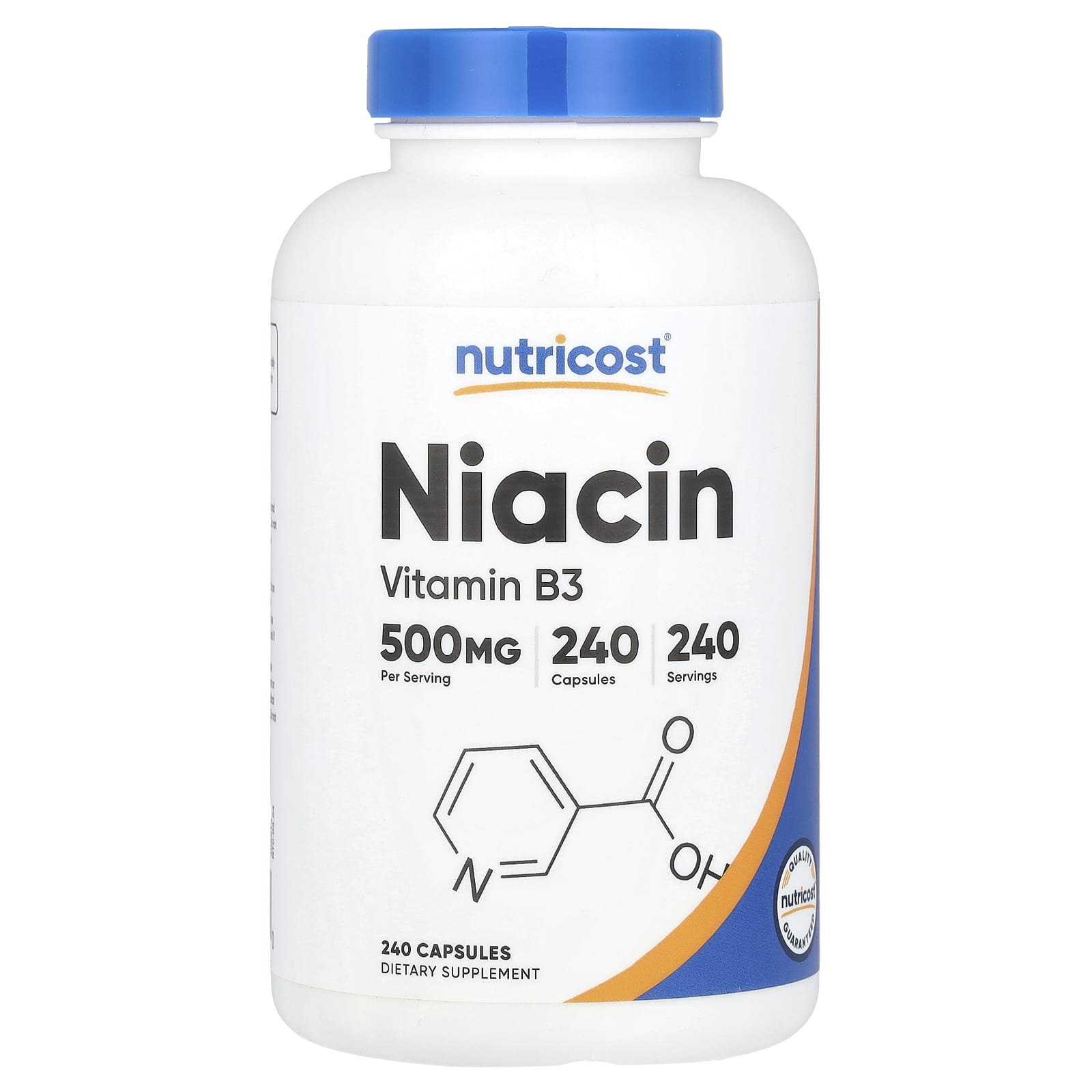 Nutricost, Niacin, 500 mg, 240 Capsules - Image 1