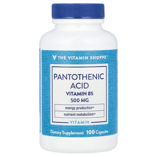 The Vitamin Shoppe, Pantothenic Acid, Vitamin B5, 100 Capsules - Image 1