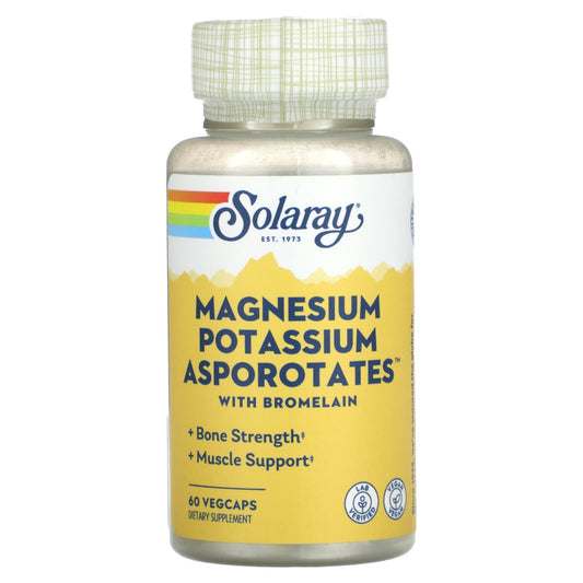 Solaray, Magnesium Potassium Asporotates with Bromelain, 60 Vegcaps - Image 1