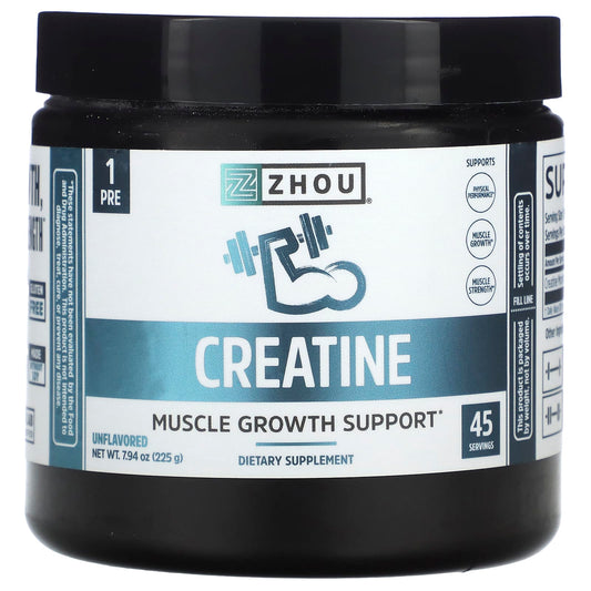 Zhou Nutrition, Creatine, Unflavored, 5 g, 7.94 oz (225 g) - Image 1