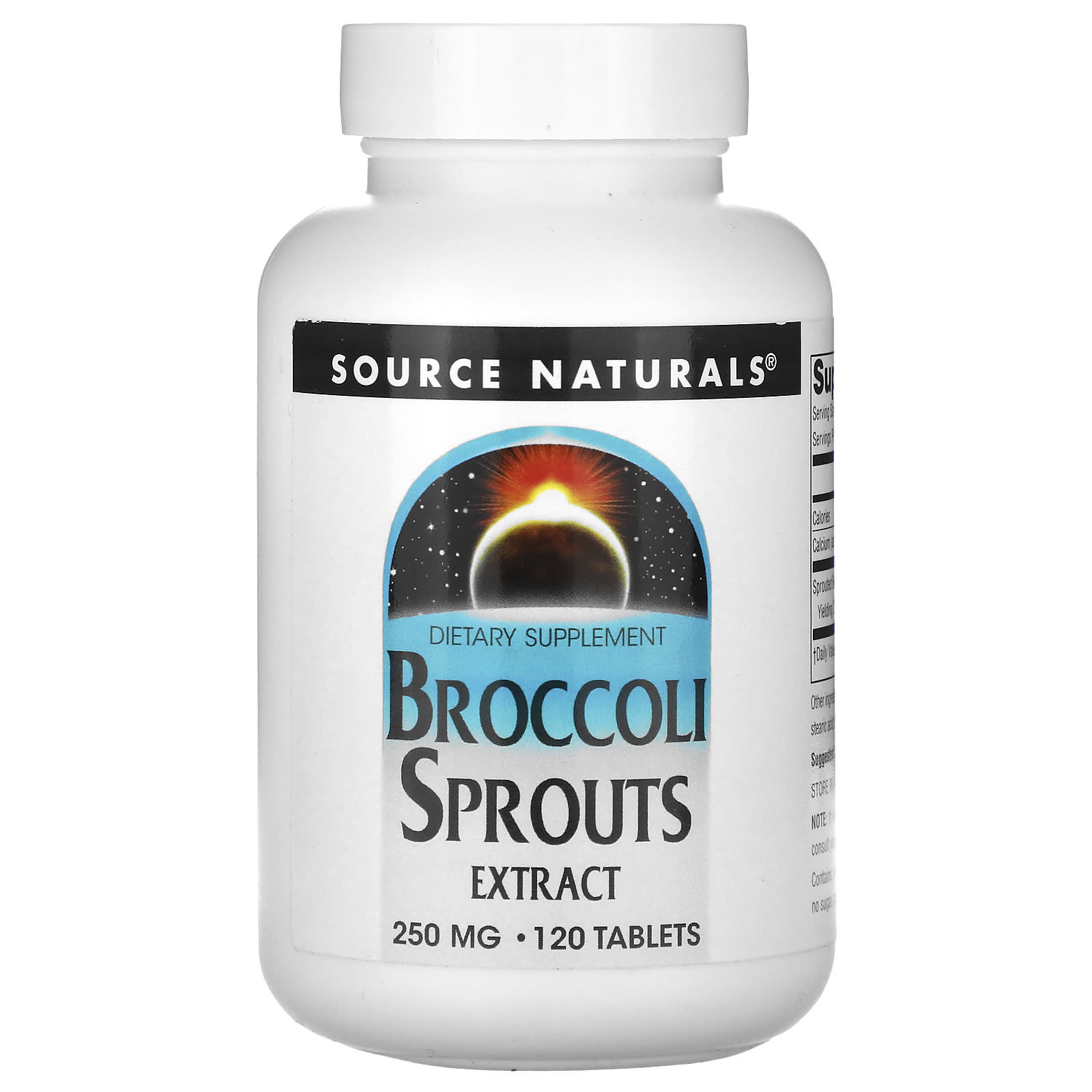 Source Naturals, Broccoli Sprouts Extract, 250 mg, 120 Tablets (125 mg per Tablet) - Image 1
