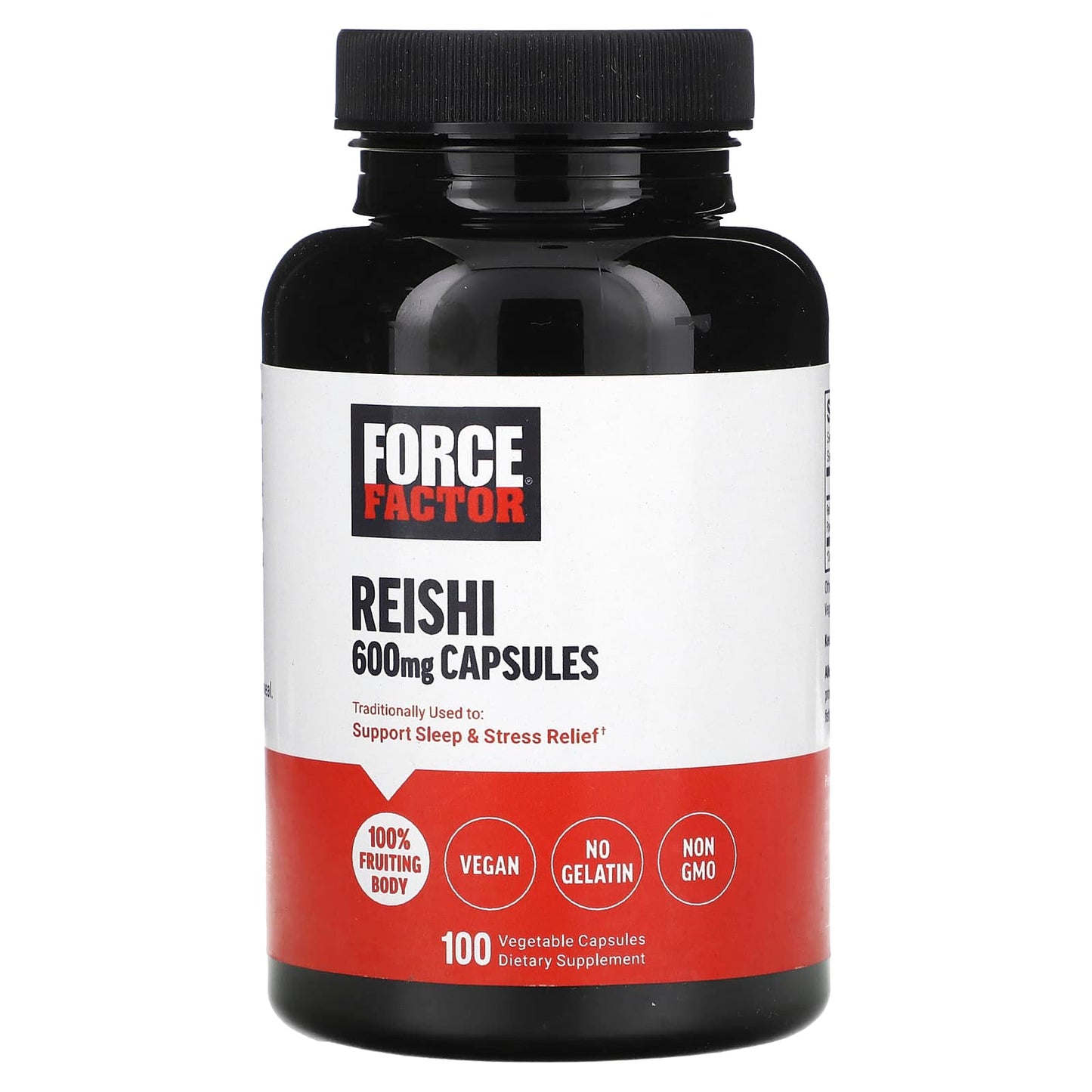 Reishi Mushroom Capsules 600mg, Sleep & Stress Relief, 100 Vegan Caps - Image 1