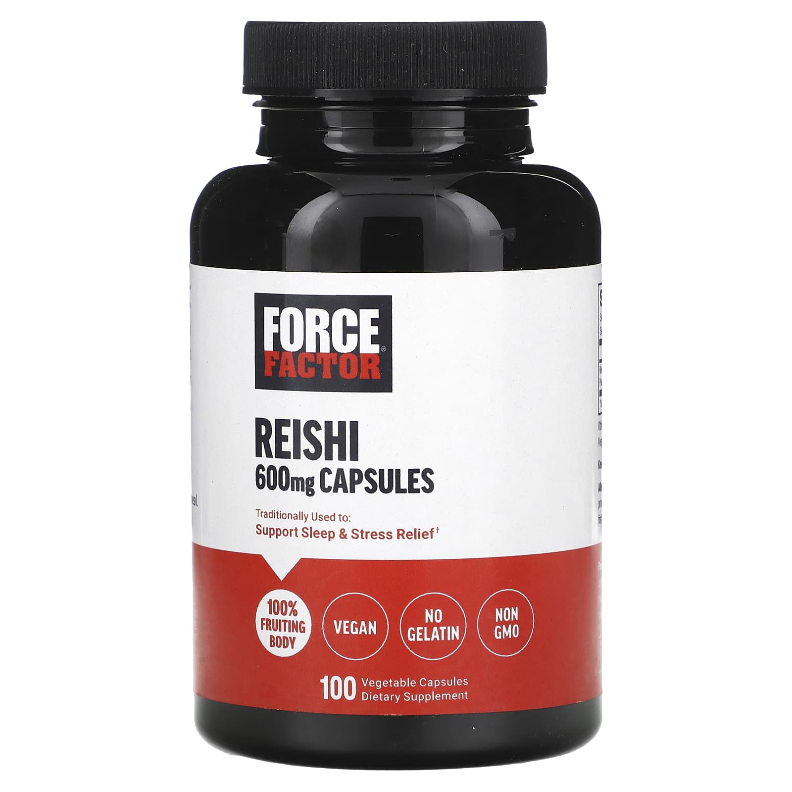 Reishi Mushroom Capsules 600mg, Sleep & Stress Relief, 100 Vegan Caps - Image 1