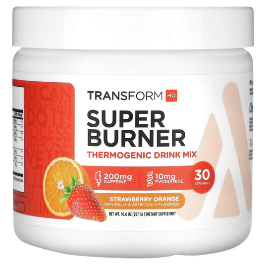 TransformHQ, Super Burner, Thermogenic Drink Mix, Strawberry Orange, 10.6 oz (297 g) - Image 1