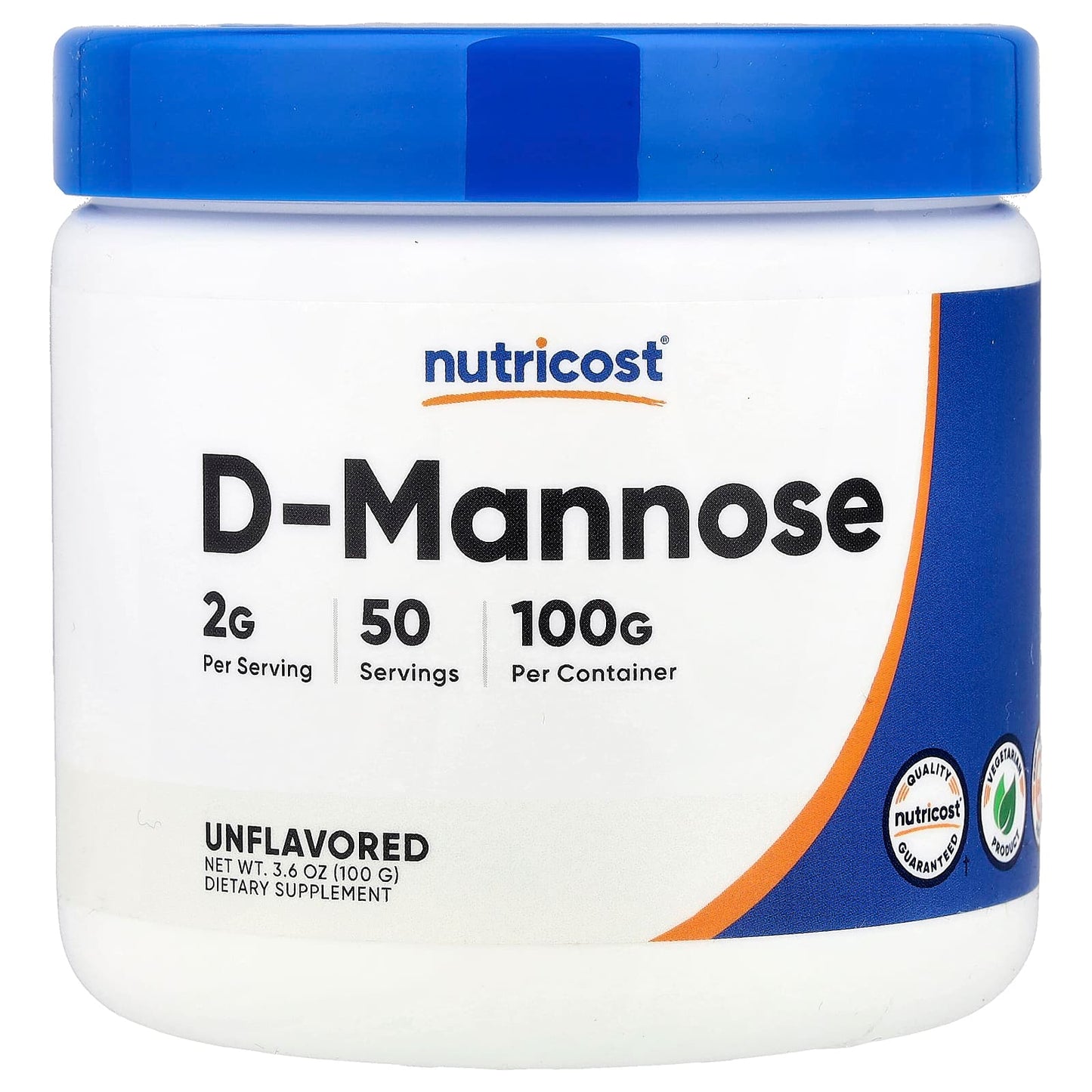Nutricost, D-Mannose, Unflavored , 3.6 oz (100 g) - Image 1