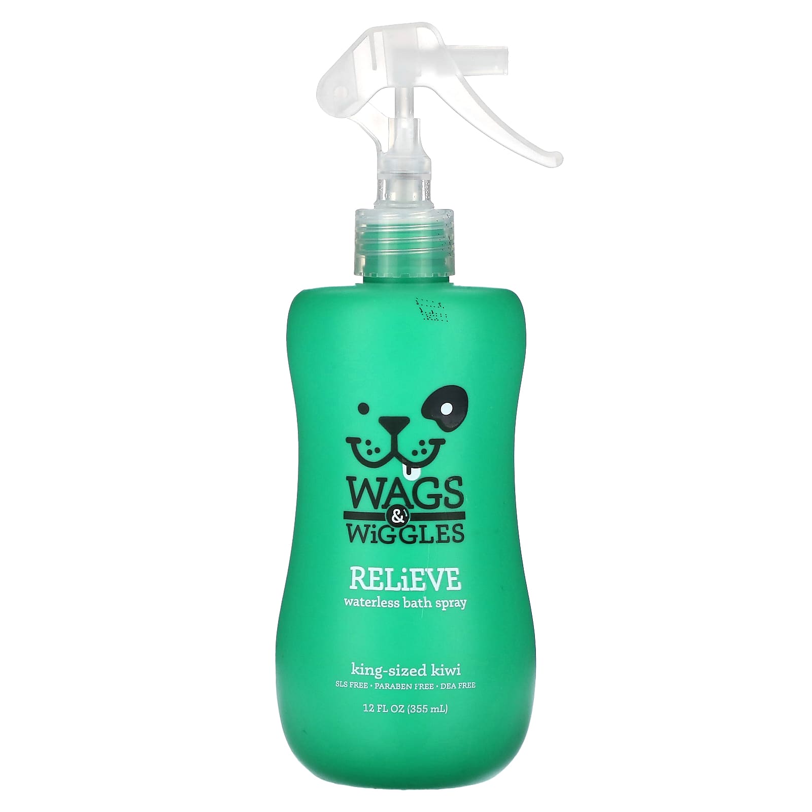 Wags & Wiggles, Relieve, Waterless Bath Spray, King-Sized Kiwi, 12 fl oz (355 ml) - Image 1