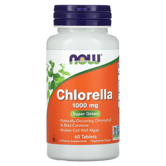 NOW Foods, Chlorella, 1,000 mg, 60 Tablets - Image 1