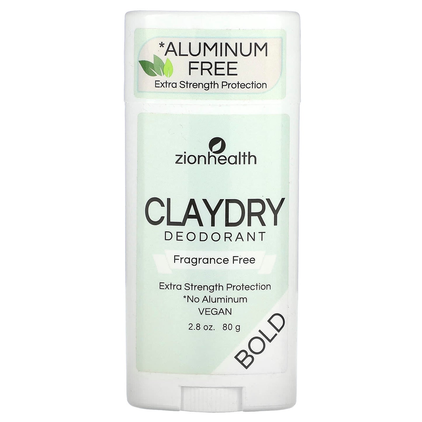 Zion Health, Bold, ClayDry Deodorant, Fragrance Free, 2.8 oz (80 g) - Image 1
