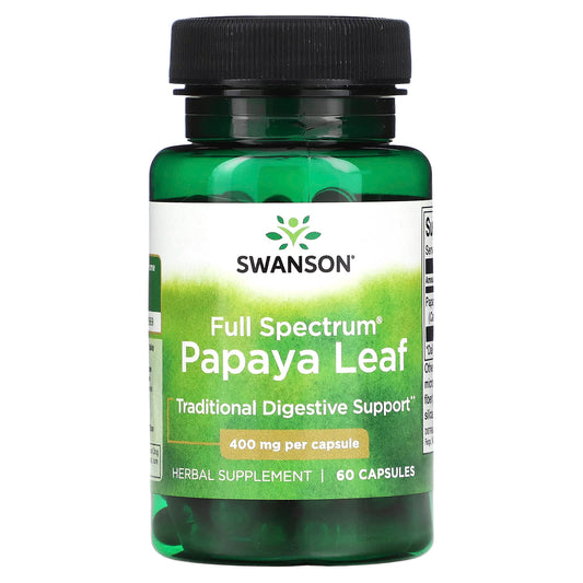 Swanson, Full Spectrum Papaya Leaf, 400 mg, 60 Capsules - Image 1