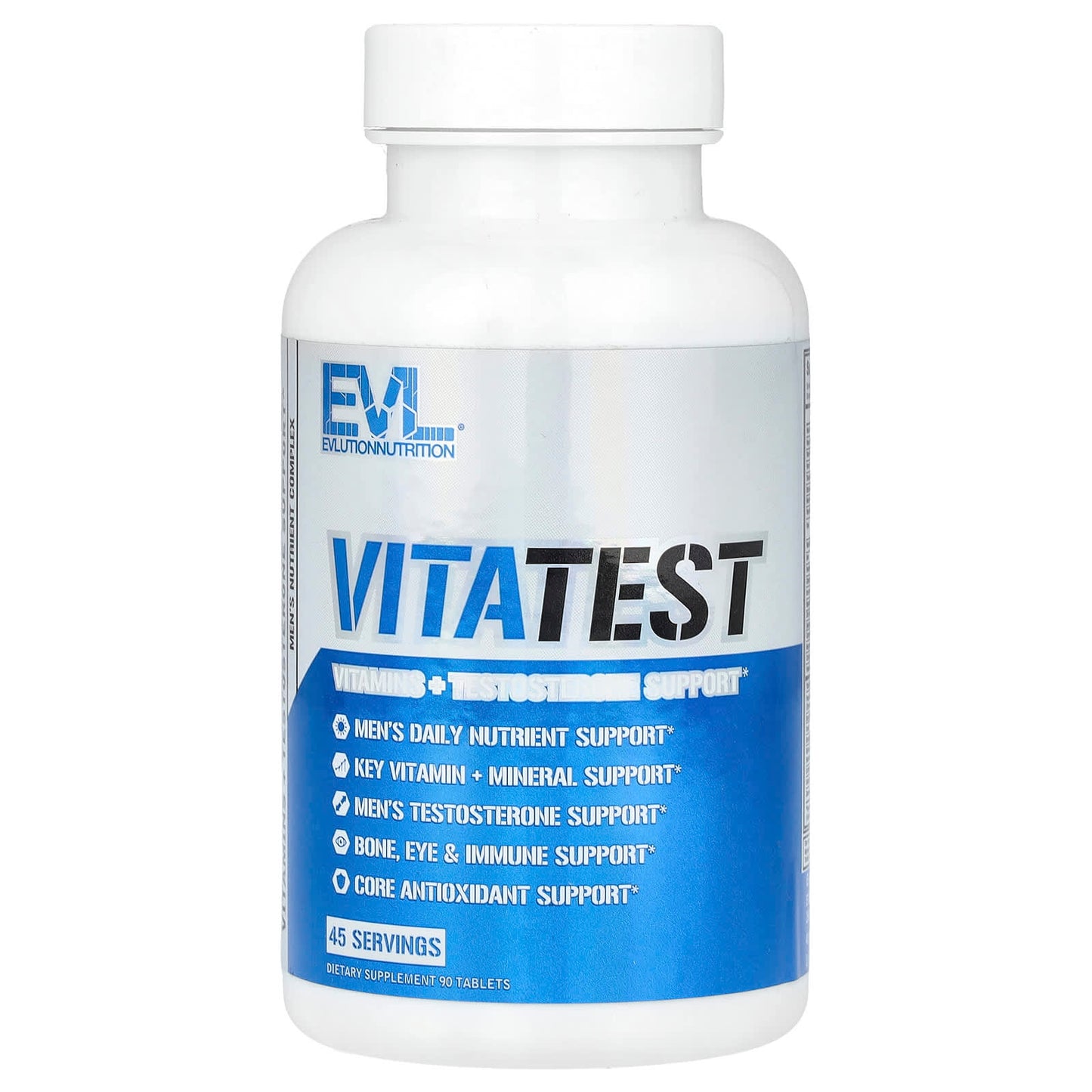 EVLution VitaTest Men's Nutrient Complex, 90 Tablets, Testosterone Support - Image 1