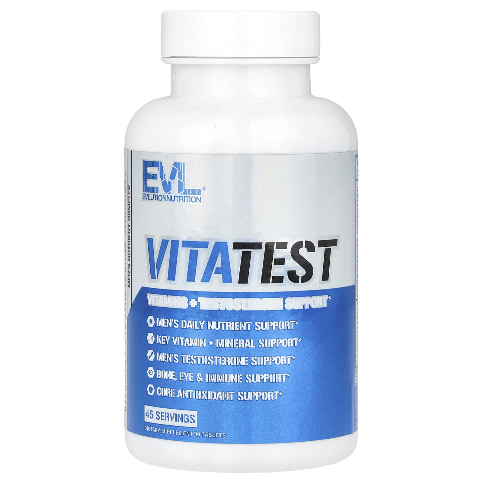EVLution VitaTest Men's Nutrient Complex, 90 Tablets, Testosterone Support - Image 1