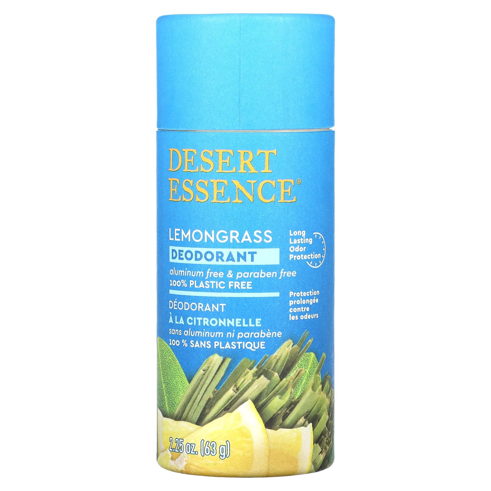 Natural Deodorant - Aluminum-Free & Paraben-Free Lemongrass 2.25 oz - Image 1