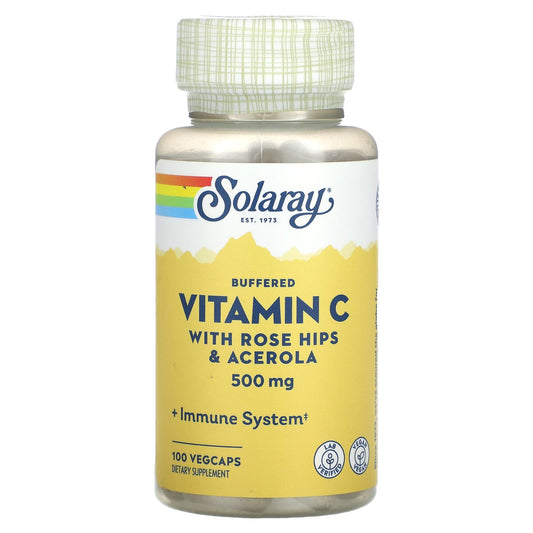 Solaray, Buffered Vitamin C, 100 VegCaps - Image 1