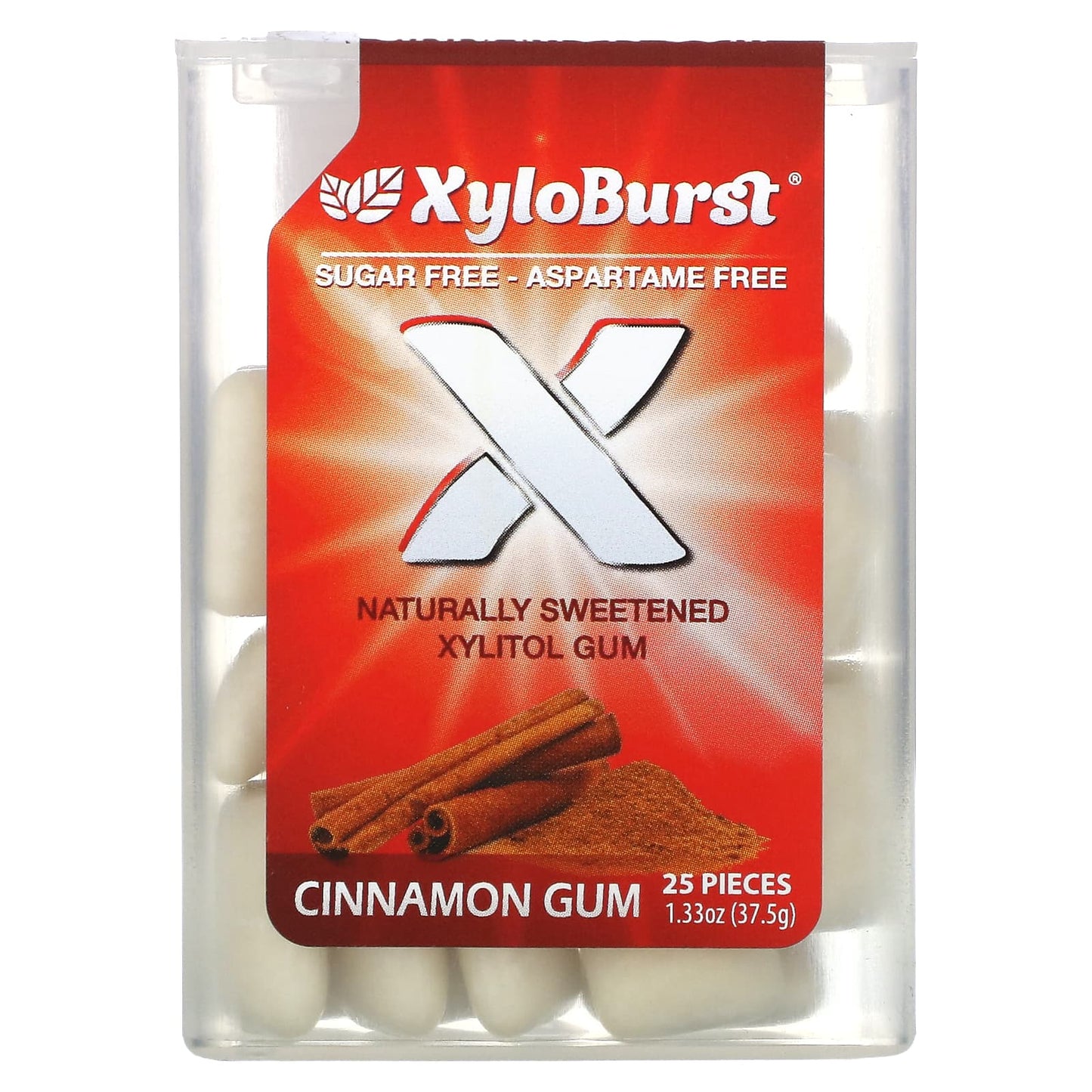 Xyloburst, Xylitol Gum, Cinnamon, 25 Pieces - Image 1