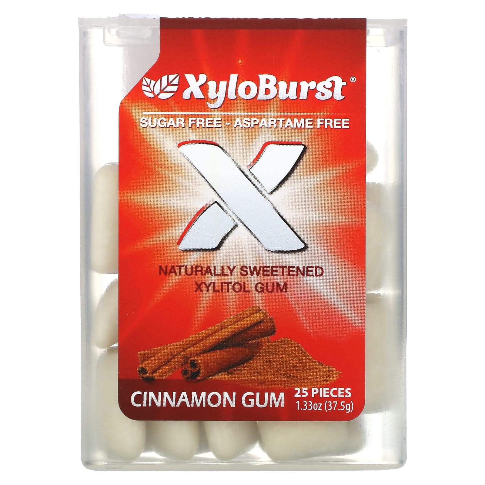 Xyloburst, Xylitol Gum, Cinnamon, 25 Pieces - Image 1