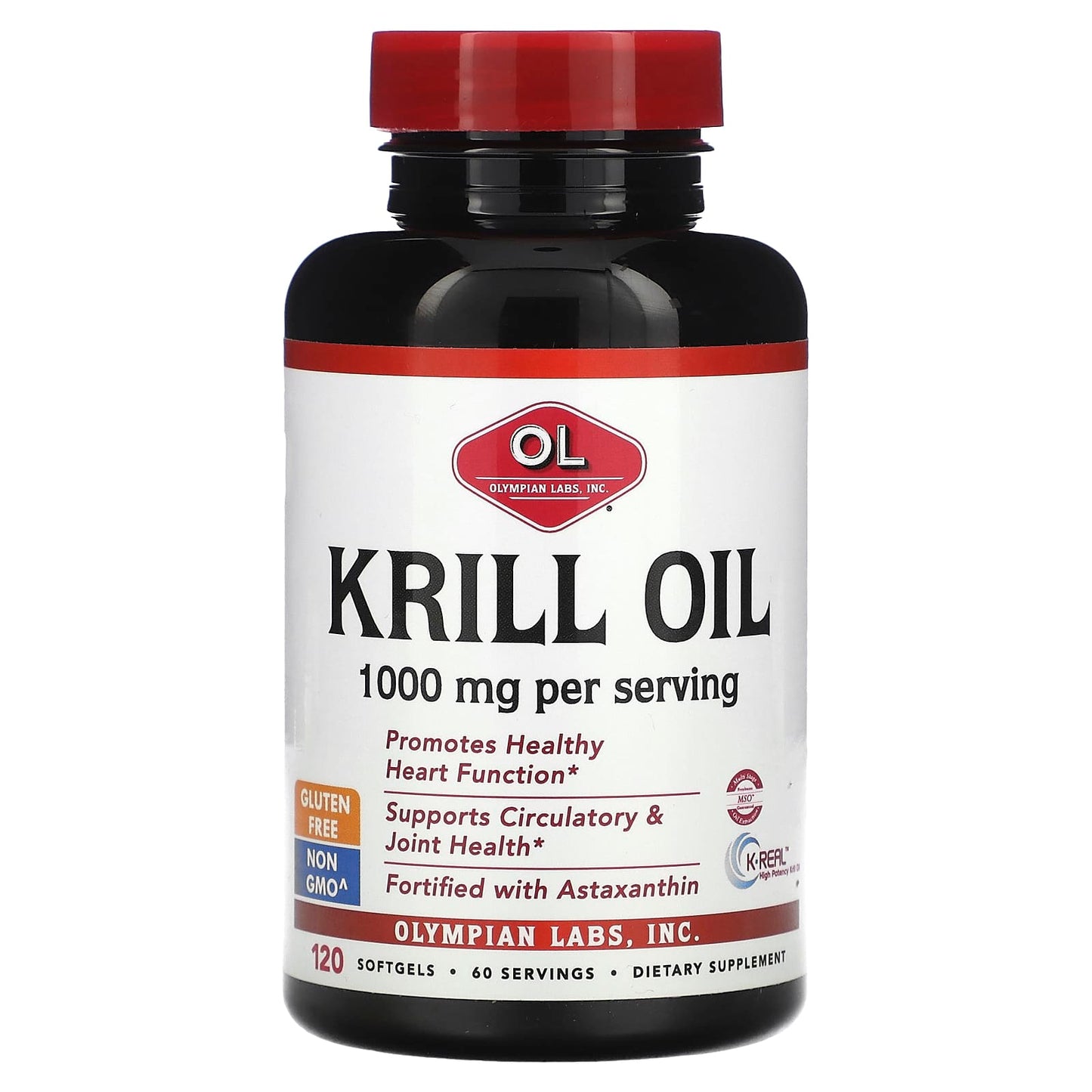 Olympian Labs, Krill Oil, 1,000 mg, 120 Softgels (500 mg per Softgel) - Image 1