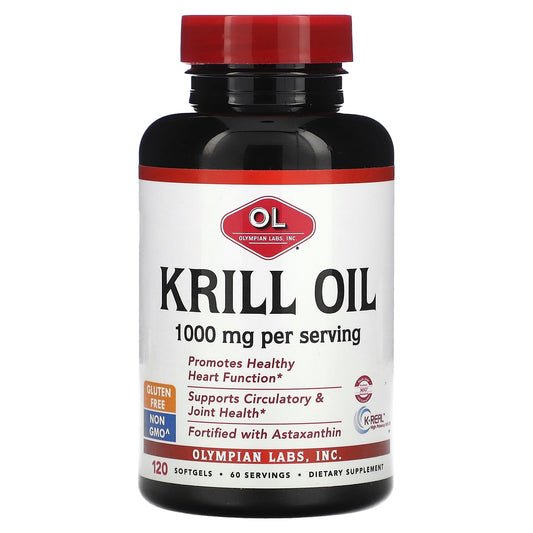 Olympian Labs, Krill Oil, 1,000 mg, 120 Softgels (500 mg per Softgel) - Image 1