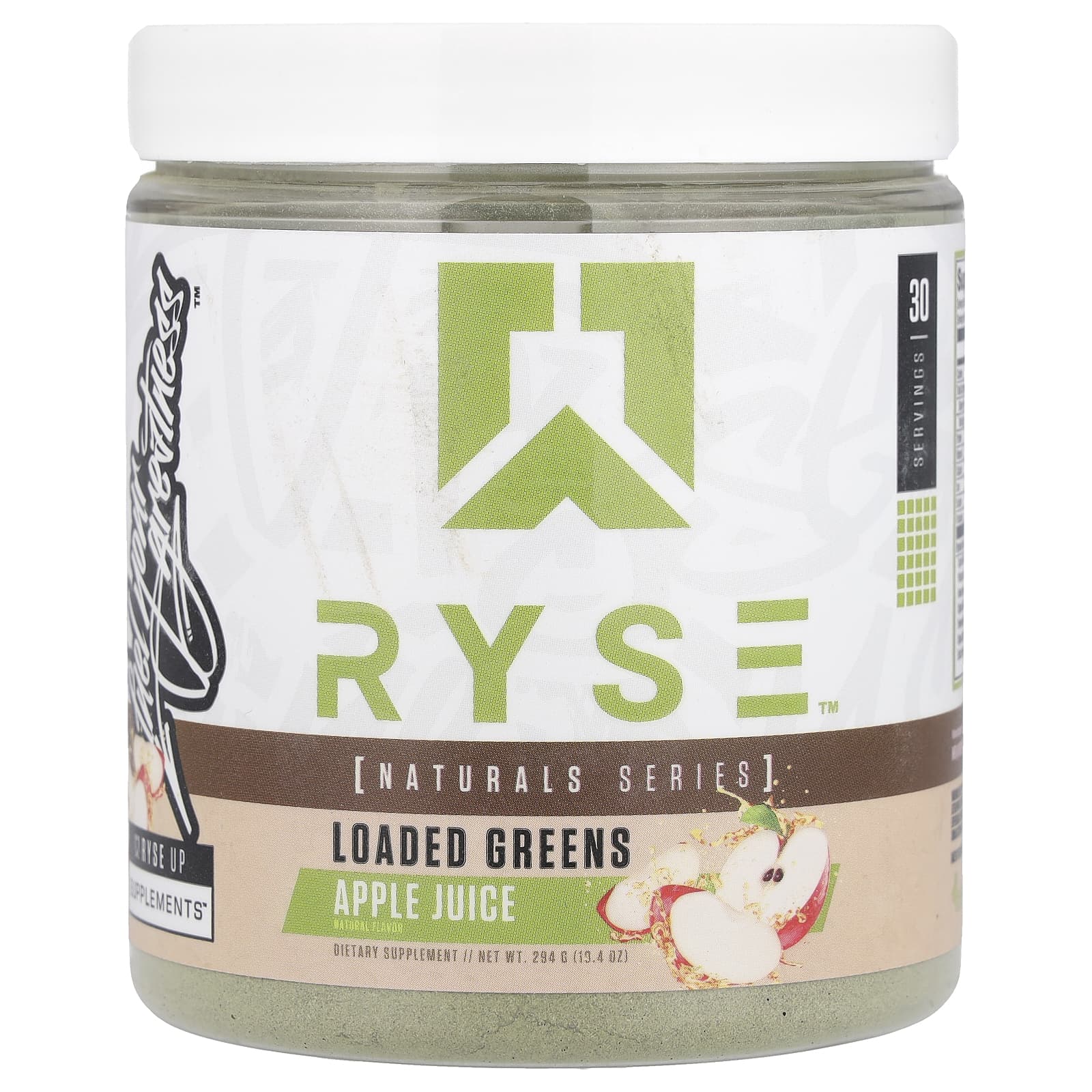 RYSE, Natural Series, Loaded Greens, Apple Juice, 10.4 oz (294 g) - Image 1