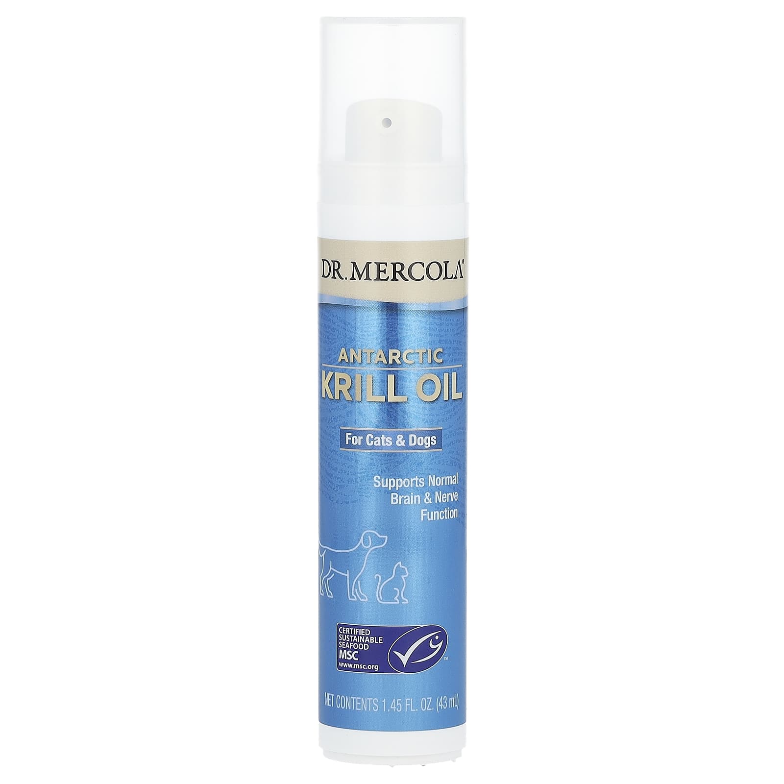 Dr. Mercola, Antarctic Krill Oil, For Cats & Dogs, 1.45 fl oz (43 ml)